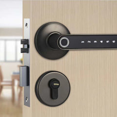 Compatible With Apple, Fingerprint Door Lock Smart Bluetooth Password Handle Lock APP Unlock Keyless Entry Works With IOS Android